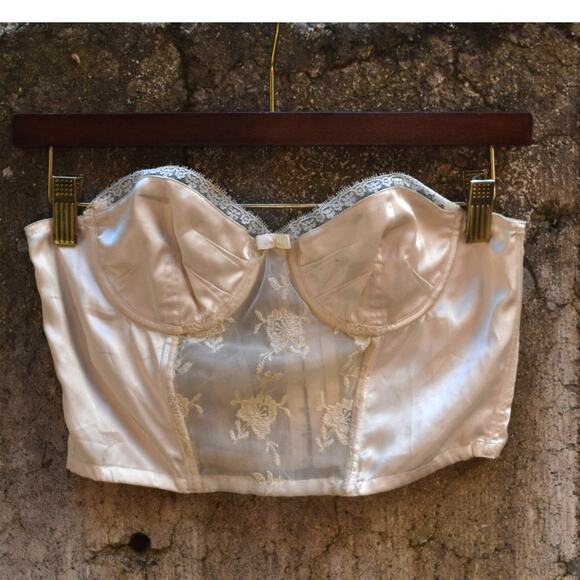 Sisley Ivory Satin & Lace Bustier Crop Top – Size S – NWT - Picture 1 of 5